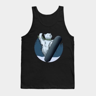 Funny polar bear as a snowboarder Tank Top